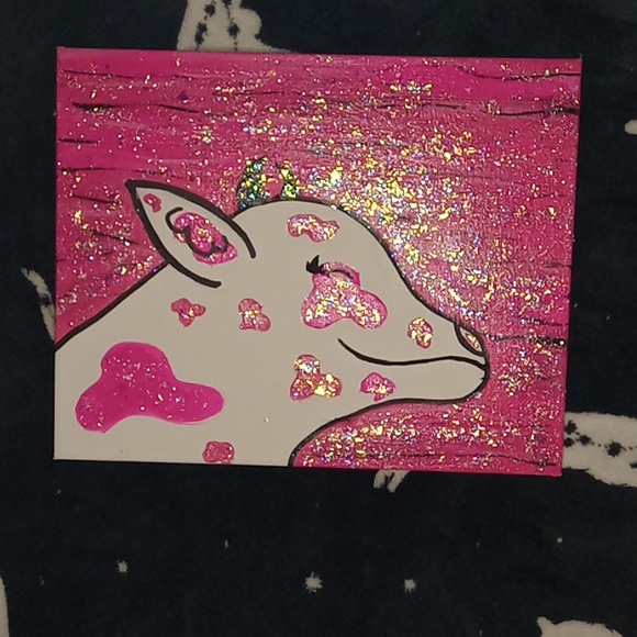 Hand Crafted Other - CUSTOM - Sparkly pink devil cow
